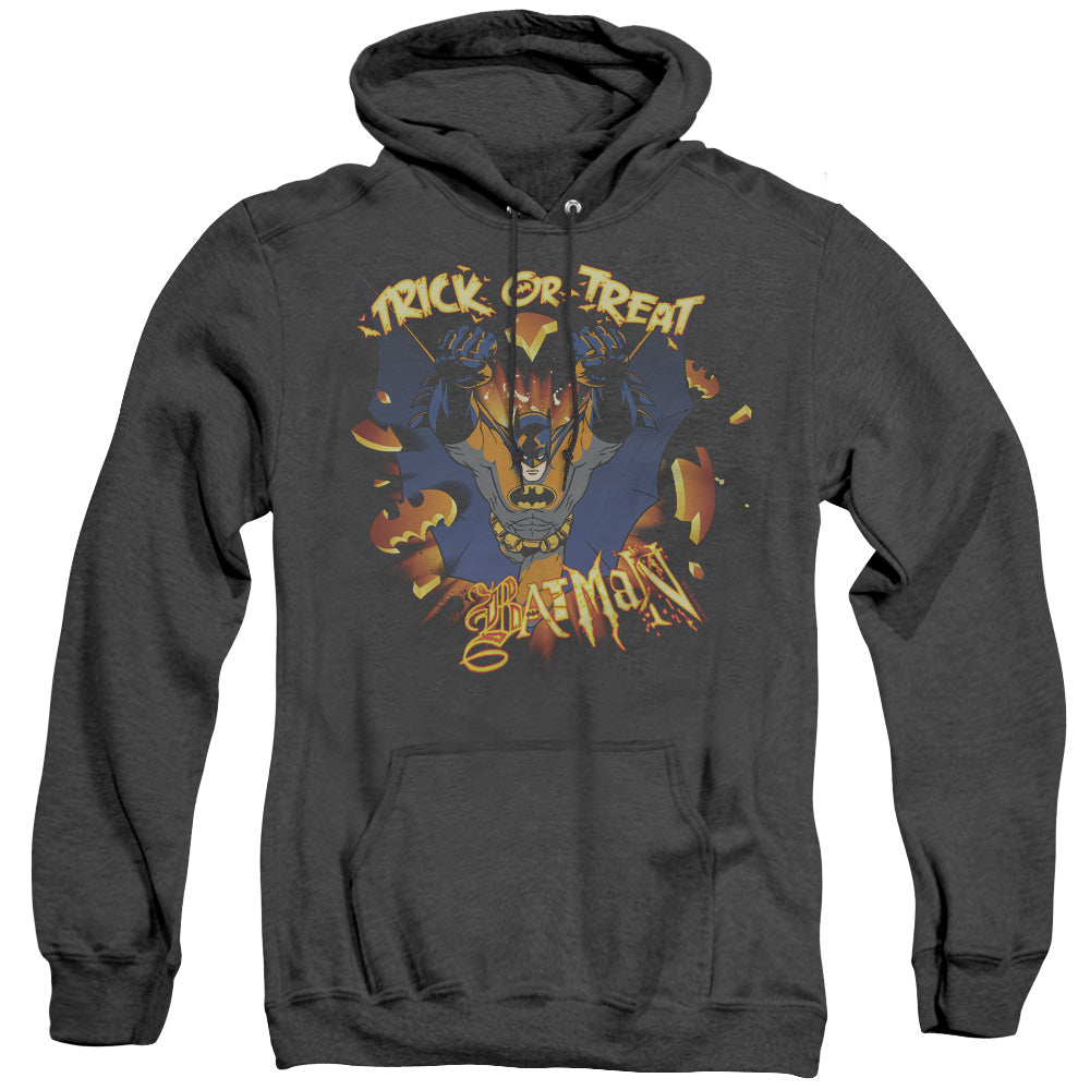 Batman Pumpkin Burst Heather Mens Hoodie Black Officially Licensed