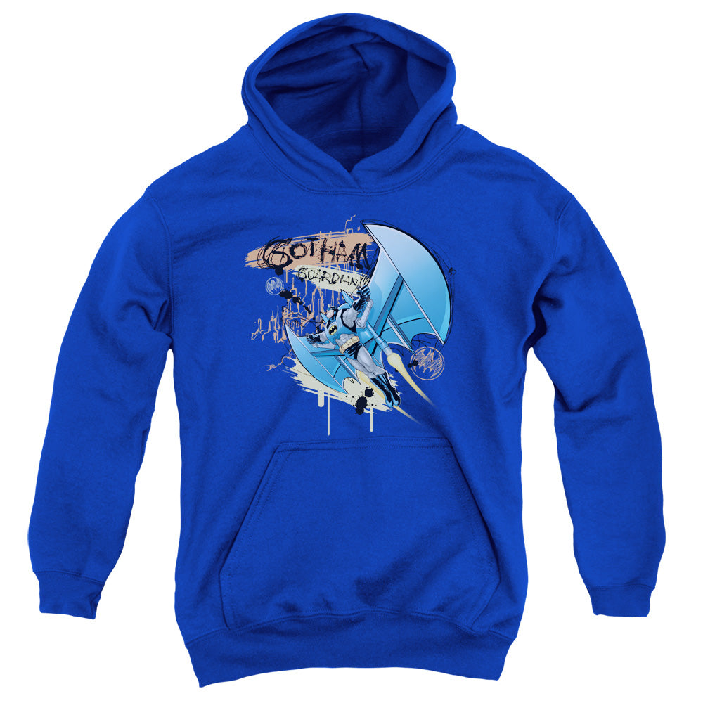 Batman Knight Flight Kids Youth Hoodie Royal Officially Licensed
