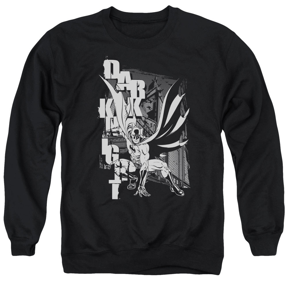 Batman Vertical Letters Mens Crewneck Sweatshirt Black