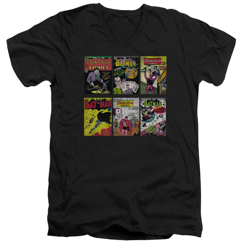 Batman Bm Covers Mens Slim Fit V Neck T Shirt Black Officially Licensed