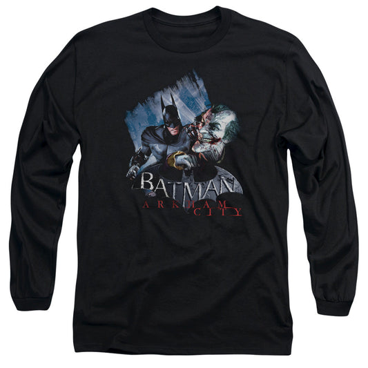 Arkham City Jokes On You! Mens Long Sleeve Shirt Black Officially Licensed