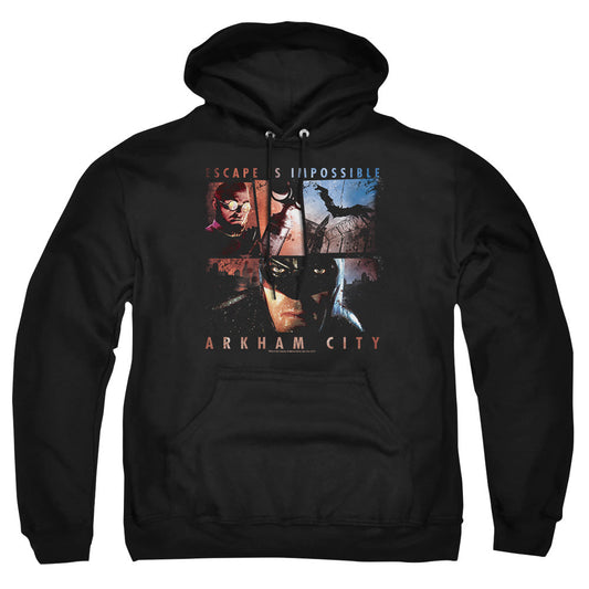 Arkham City Escape Is Impossible Mens Hoodie Black Officially Licensed