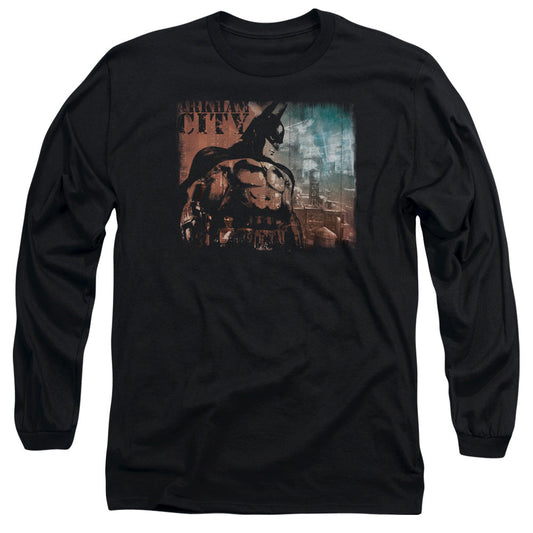 Arkham City City Knockout Mens Long Sleeve Shirt Black Officially Licensed