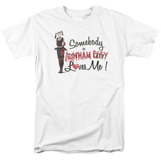 Arkham City Somebody Loves Me Mens T Shirt White Officially Licensed