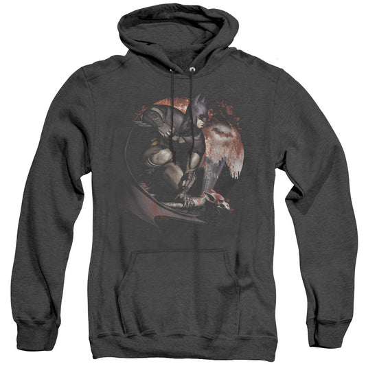 Arkham City Blood Moon Heather Mens Hoodie Black Officially Licensed