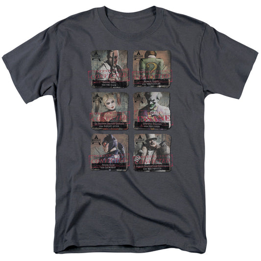 Arkham City Arkham Lineup Mens T Shirt Charcoal Officially Licensed