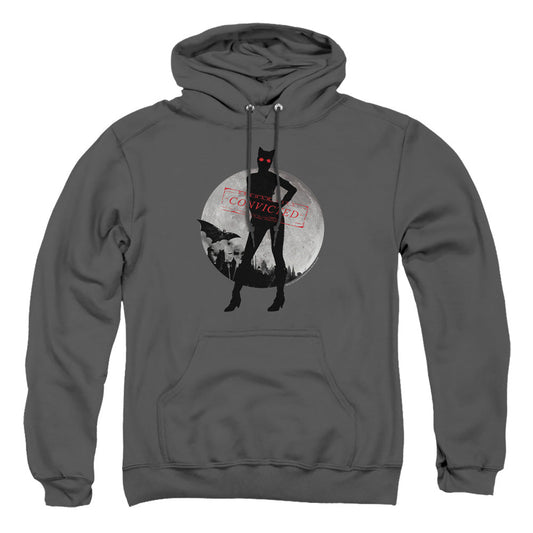 Arkham City Catwoman Convicted Mens Hoodie Charcoal Officially Licensed