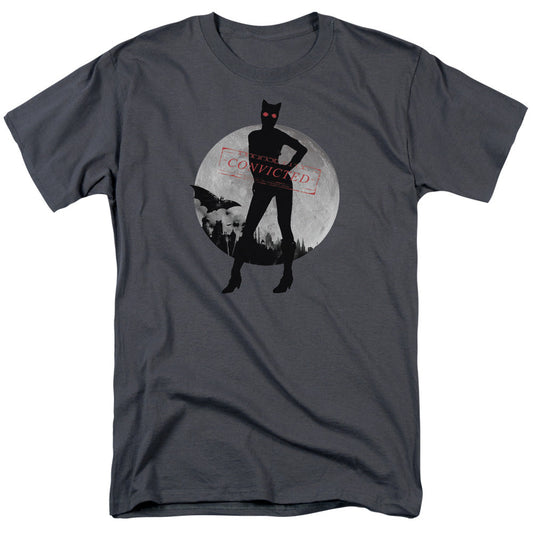 Arkham City Catwoman Convicted Mens T Shirt Charcoal Officially Licensed