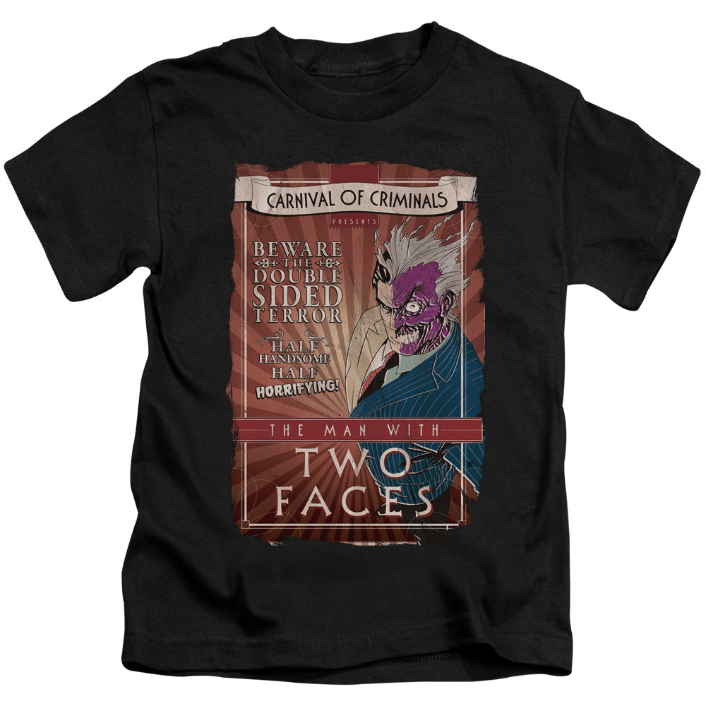 Batman Two Faces Juvenile Kids Youth T Shirt Black Officially Licensed