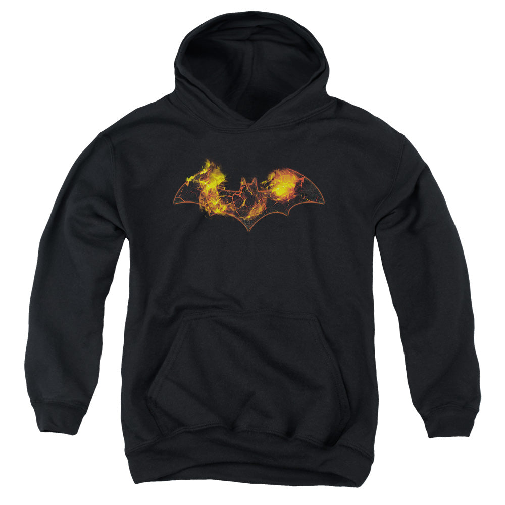 Batman Molten Logo Kids Youth Hoodie Black Officially Licensed