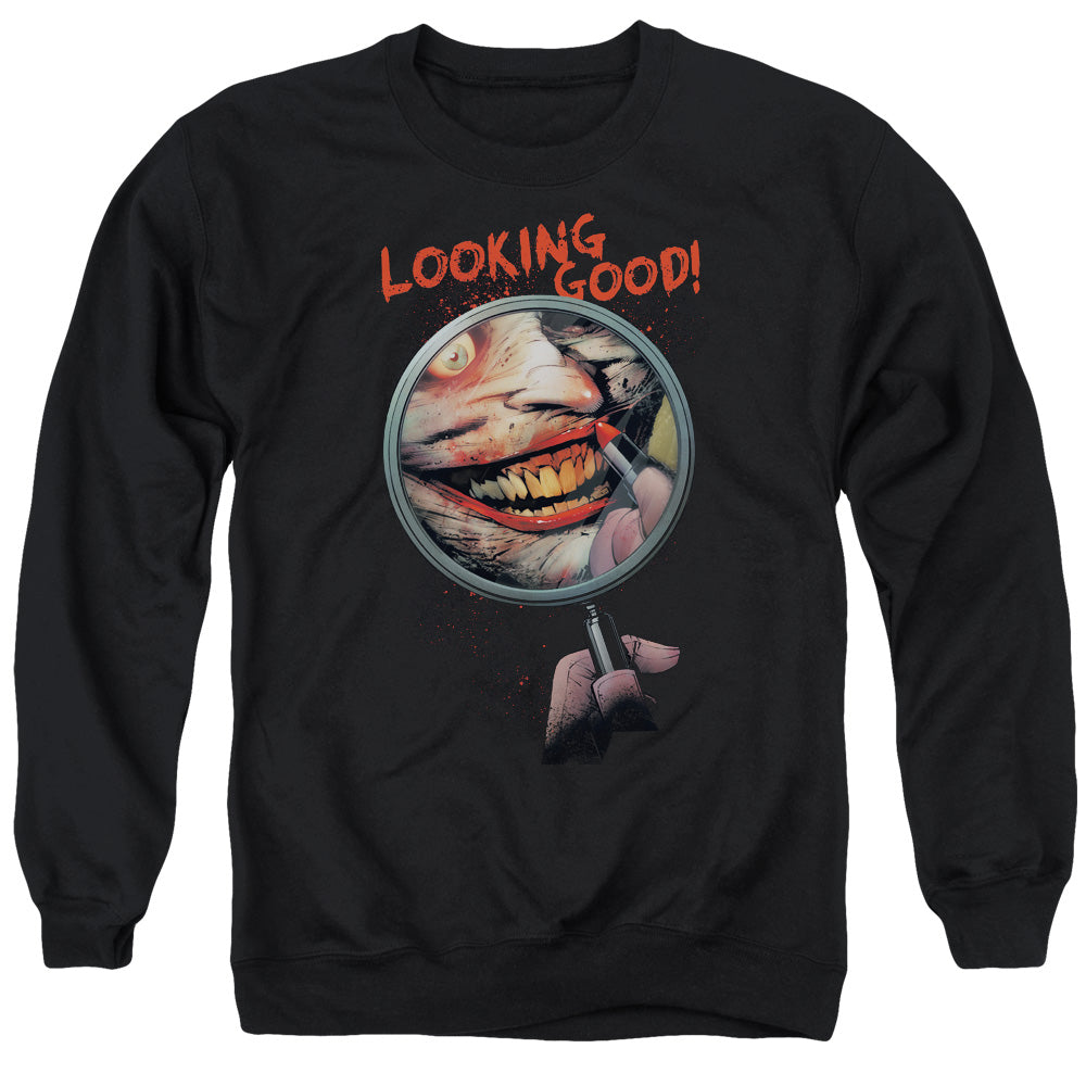 Batman Looking Good Mens Crewneck Sweatshirt Black
