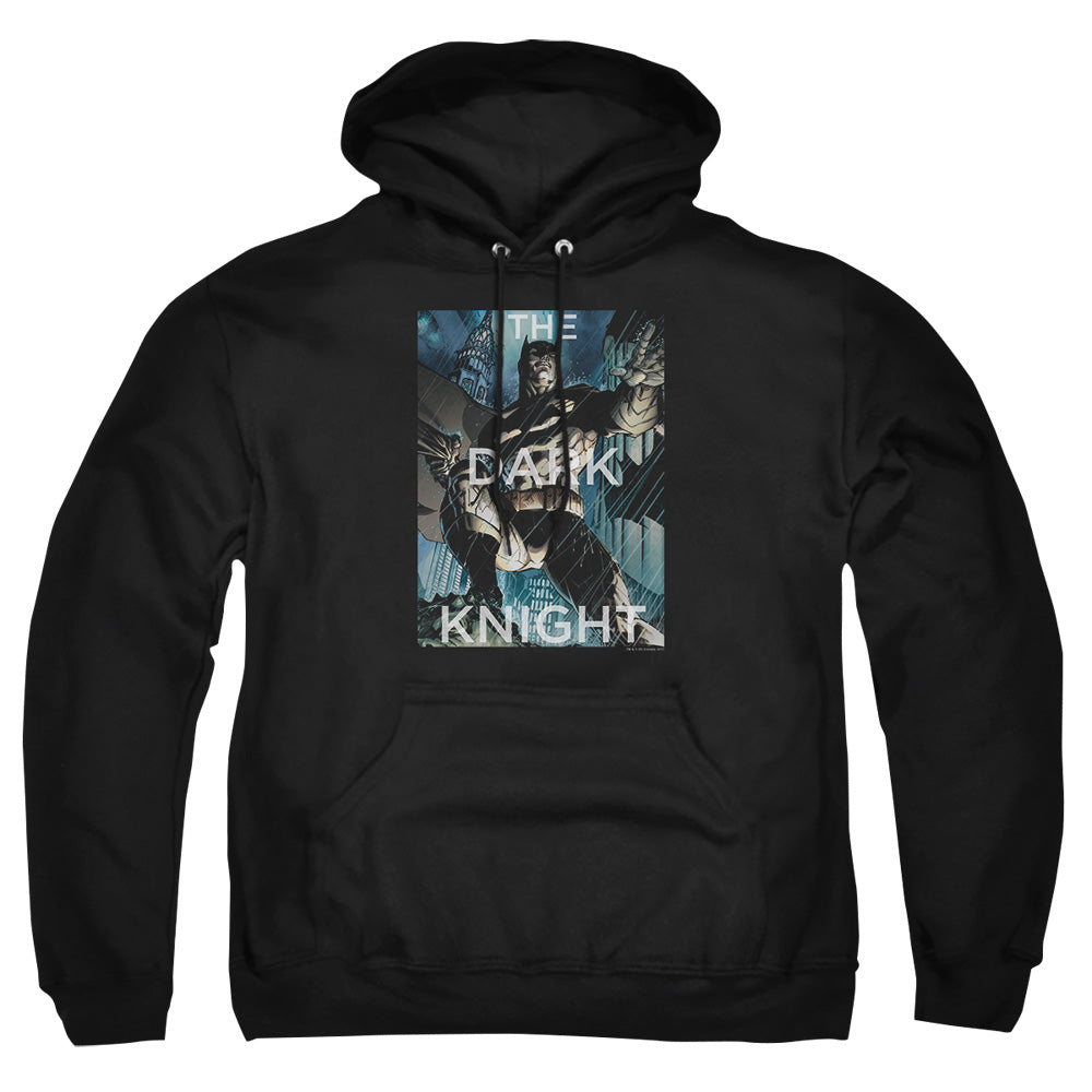 Batman Fighting The Storm Mens Hoodie Black Officially Licensed