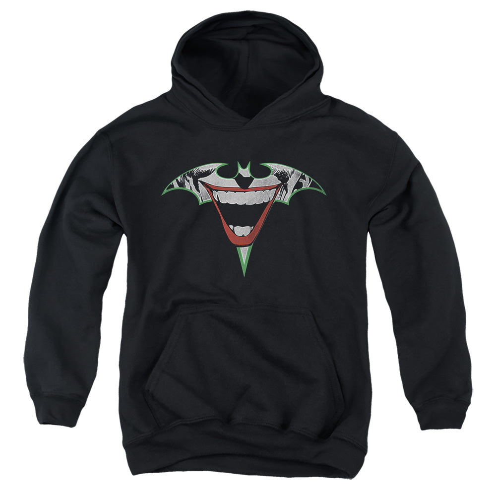 Batman Joker Bat Logo Kids Youth Hoodie Black Officially Licensed