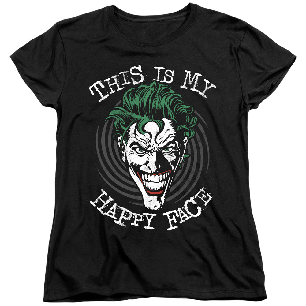 Batman Maniacal Spiral Womens T Shirt Black Officially Licensed
