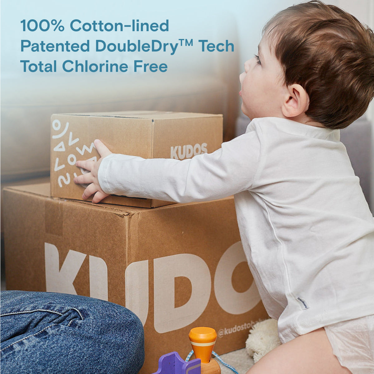 Diaper Box | 100% Cotton-Lined TCF Diapers Size 1-6 | Kudos