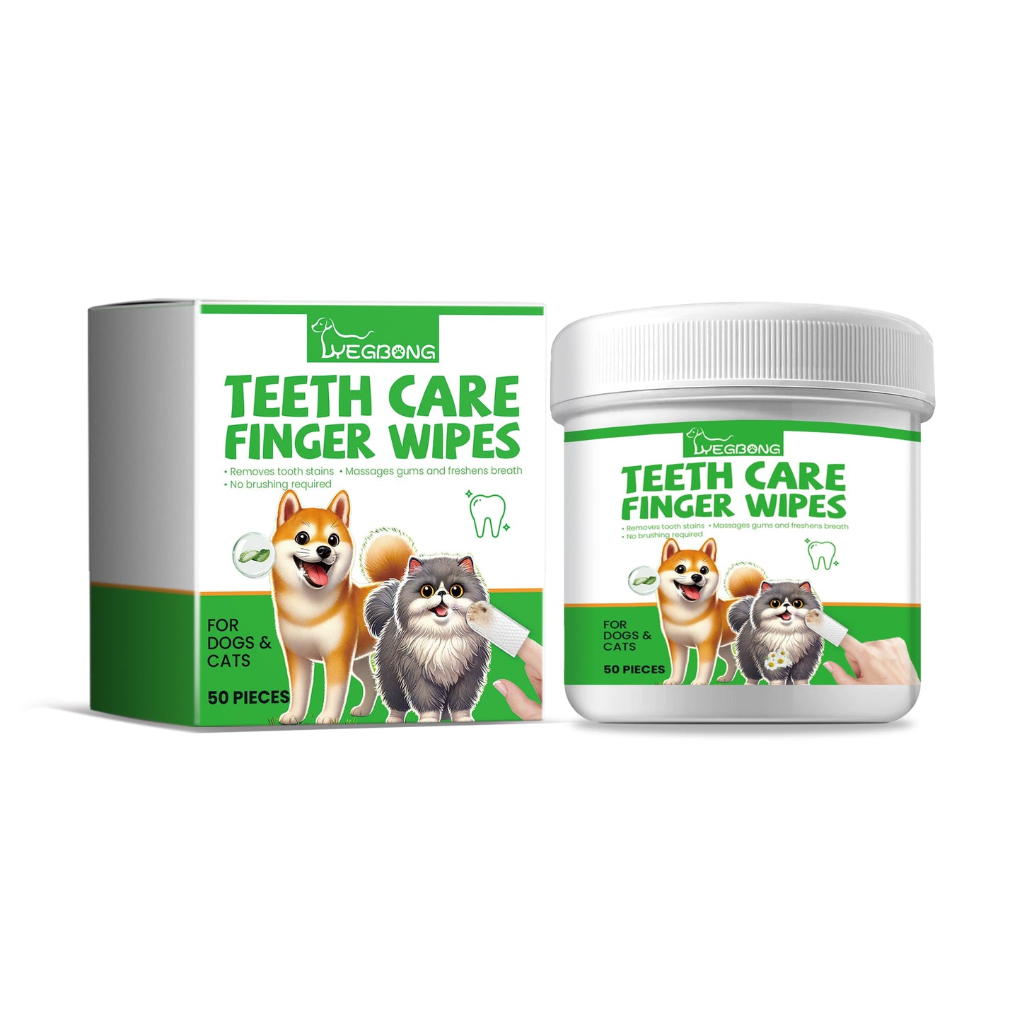 Dog And Cat Tooth Wipes, Pet Dog Mild Tooth Cleaning Tartar Stains Fresh Breath Wipes