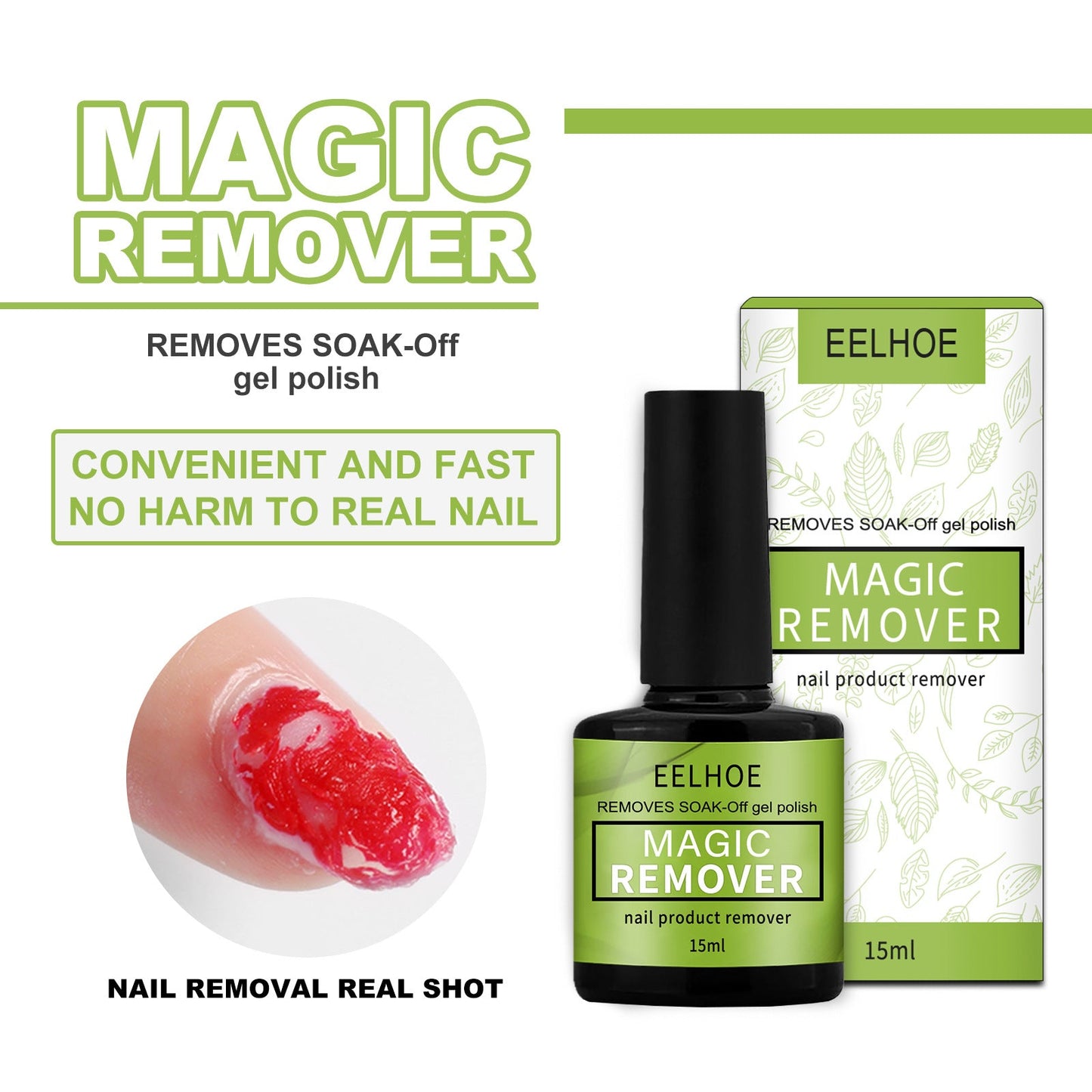 EELHOE Bursting Nail Polish Remover Nail Polish Remover Nail Polish Remover Nail Polish Manicure Shop Special Magic Nail Polish Remover