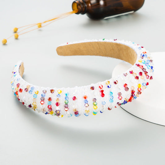 Hair Hoop Hand-woven Beaded Head Hoop Female Baroque Sponge Hair Bundle Korean Face Wash Hair Accessories