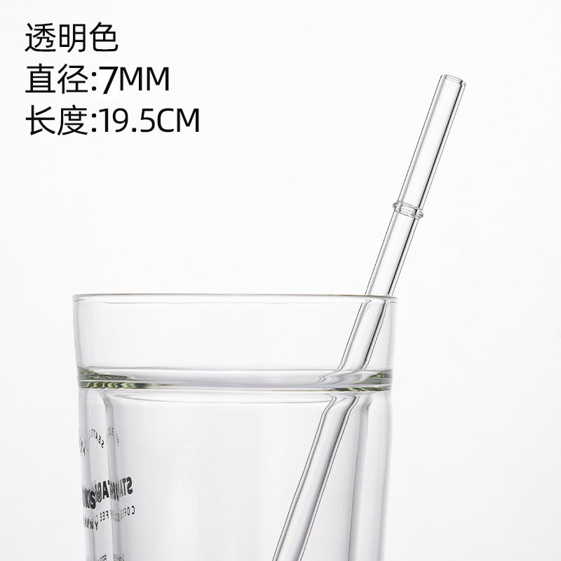 Eco-Friendly High Borosilicate Glass Straw Durable Heat-Resistant Starbucks Kids Straw 27cm Customized