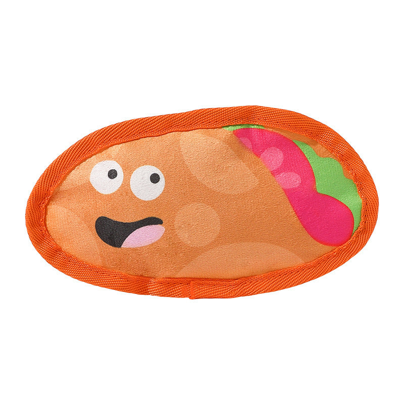 Durable Dog Toy for Chewing, Playing, and Teeth Cleaning - Fun Squeaky Anti-Boredom Design in Hamburger and French Fries Shapes for Small and Medium Dogs