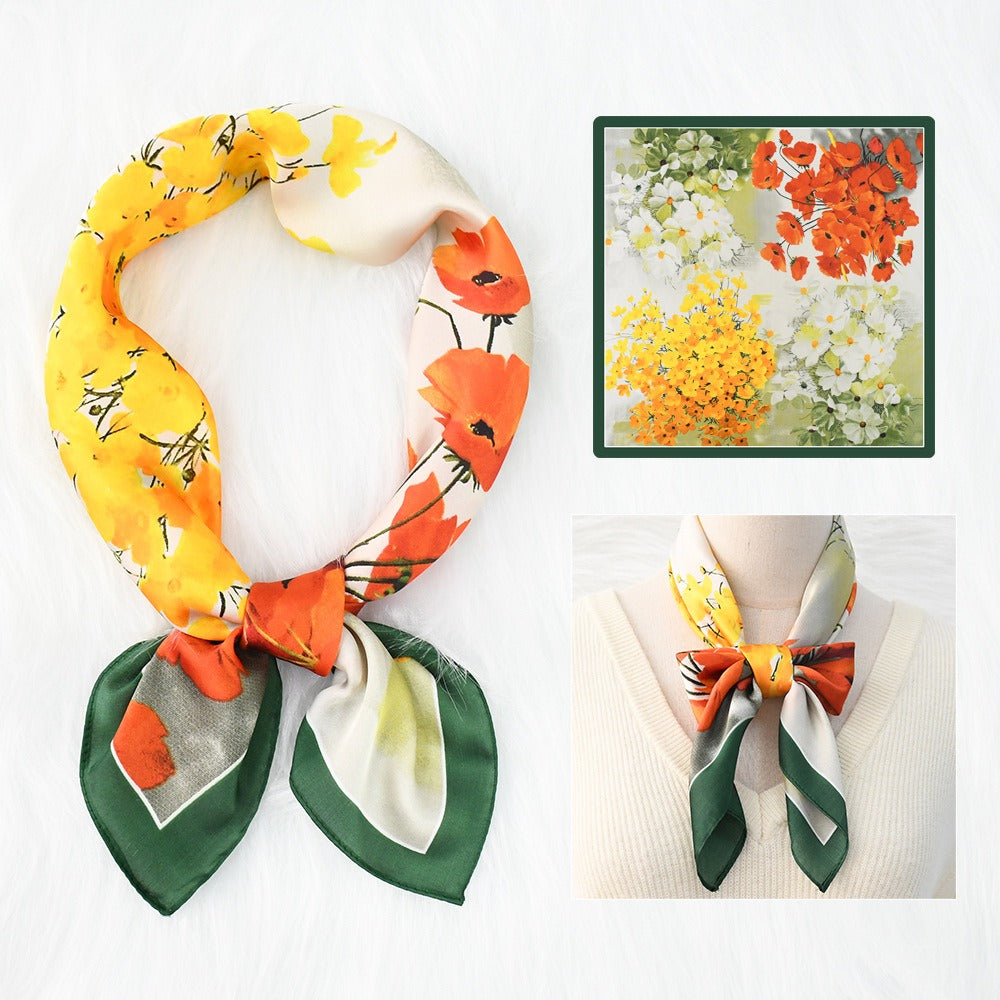 Silk Scarf Women's Sunscreen Beach Imitation Silk Versatile Silk Scarf Neckband