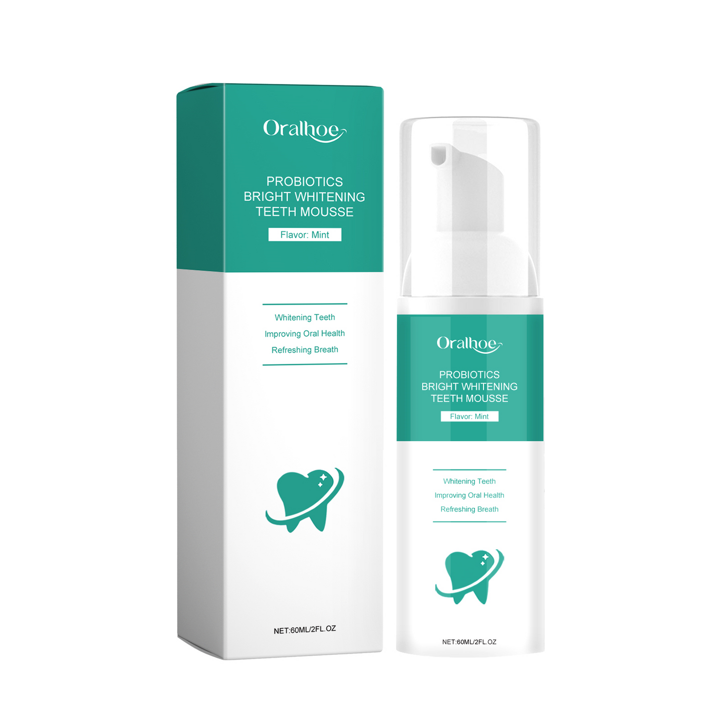 Probiotics Bright Whitening Teeth Mousse, Clean Mouth Odor Tartar Very Well To Protect The Gum Beautiful White Teeth
