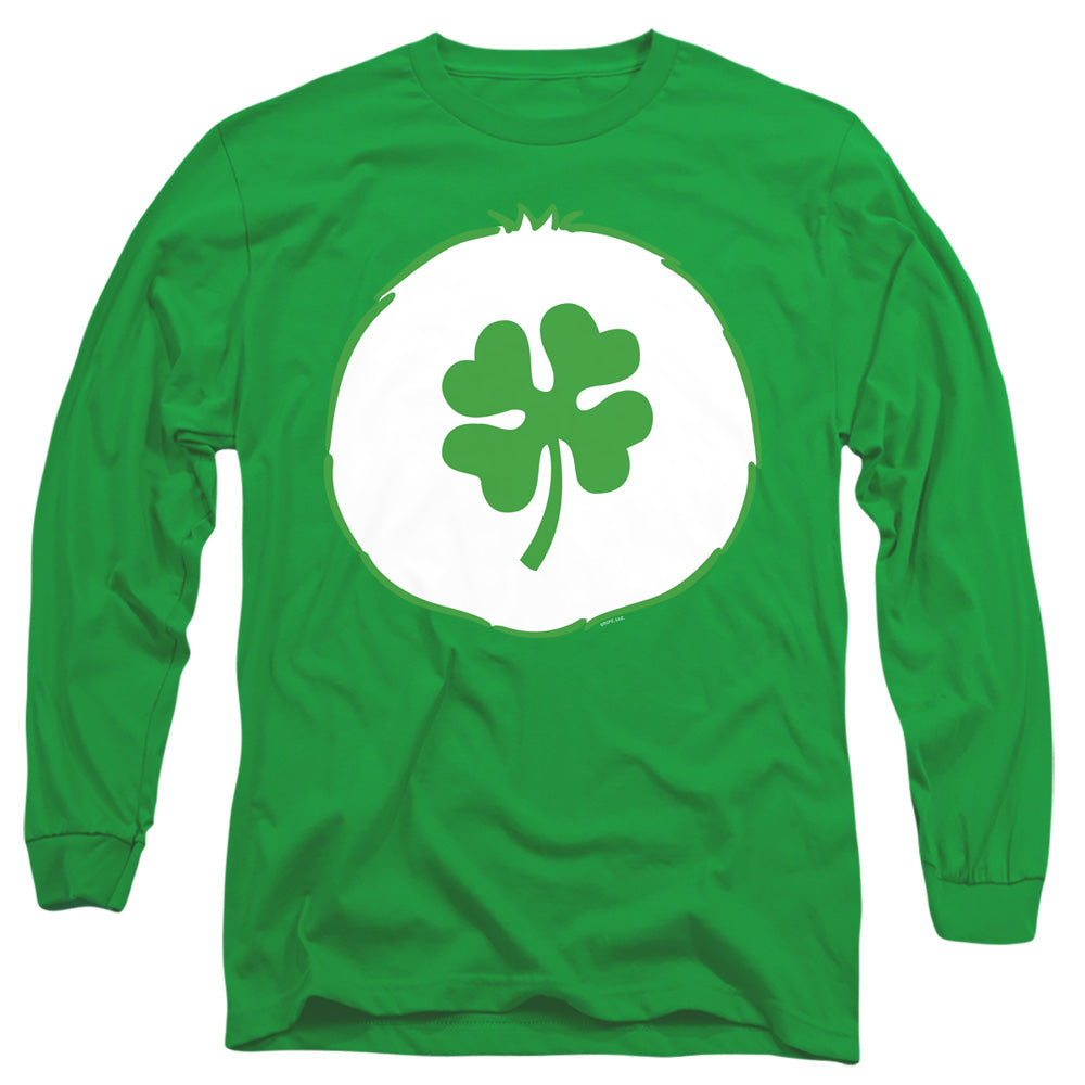 Care Bears Good Luck Belly Mens Long Sleeve Shirt Kelly Green Officially Licensed