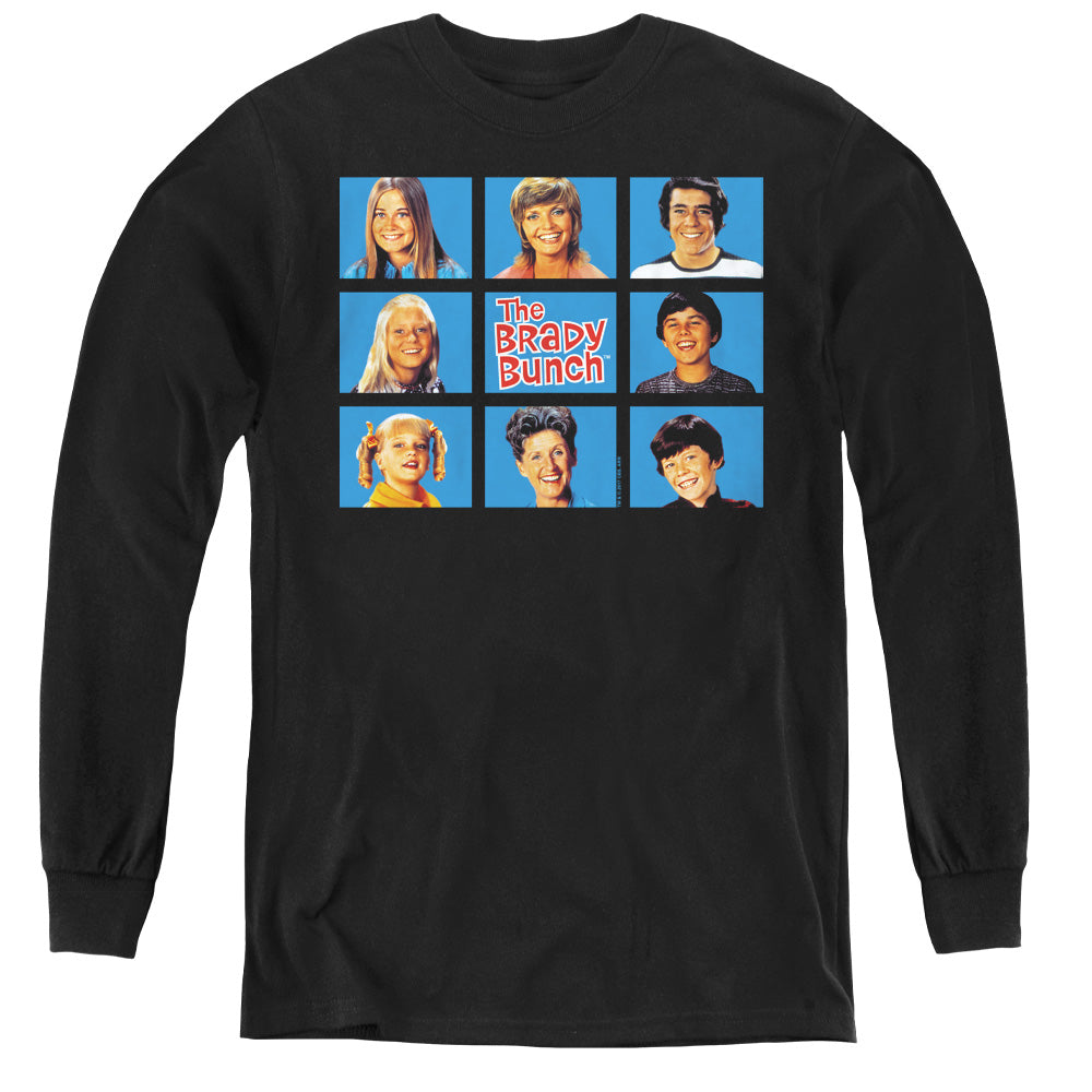 Brady Bunch Framed Long Sleeve Kids Youth T Shirt Black Officially Licensed