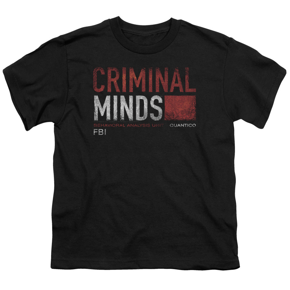 Criminal Minds Title Card Kids Youth T Shirt Black Officially Licensed