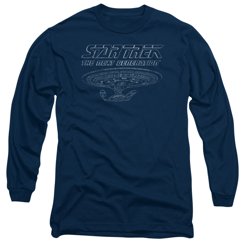 Star Trek Tng Enterprise Mens Long Sleeve Shirt Navy Officially Licensed Officially Licensed