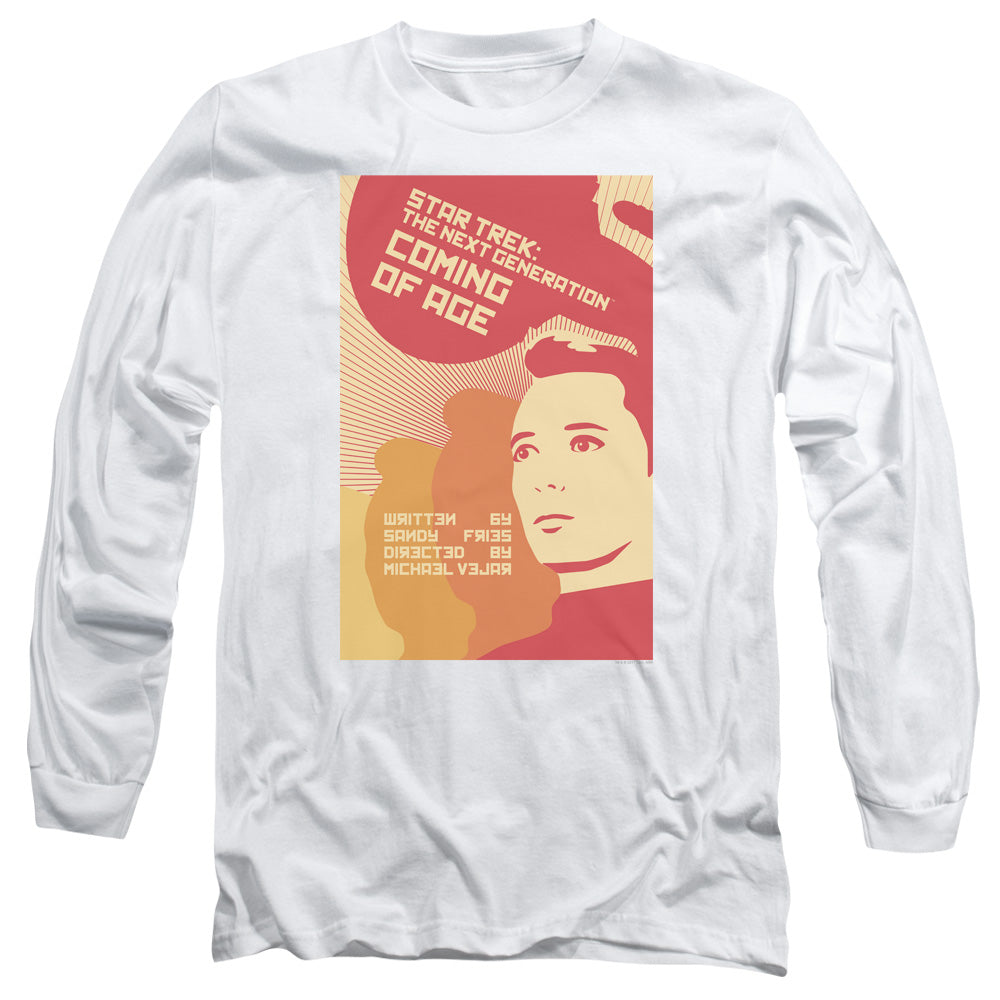 Star Trek Tng Season 1 Episode 19 Mens Long Sleeve Shirt White Officially Licensed Officially Licensed
