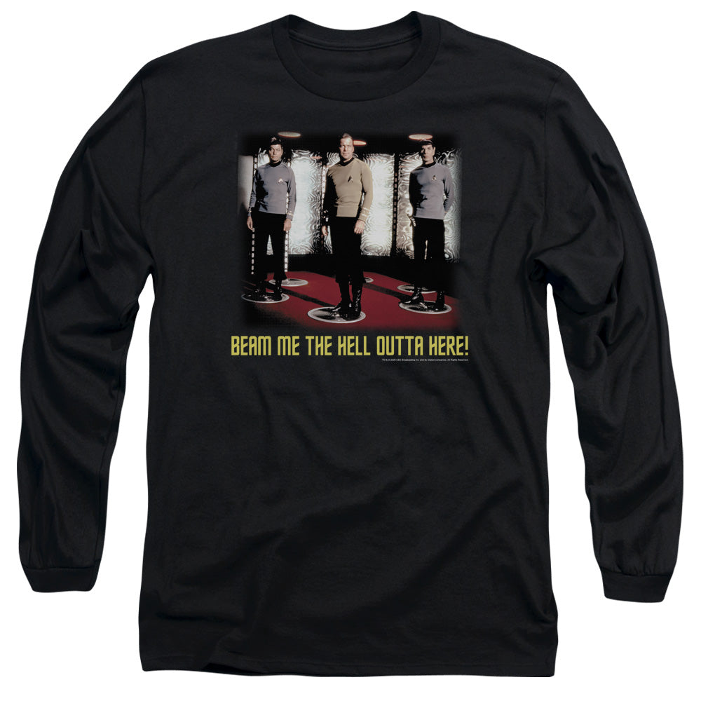 Star Trek Beam Me Out Mens Long Sleeve Shirt Black Officially Licensed Officially Licensed