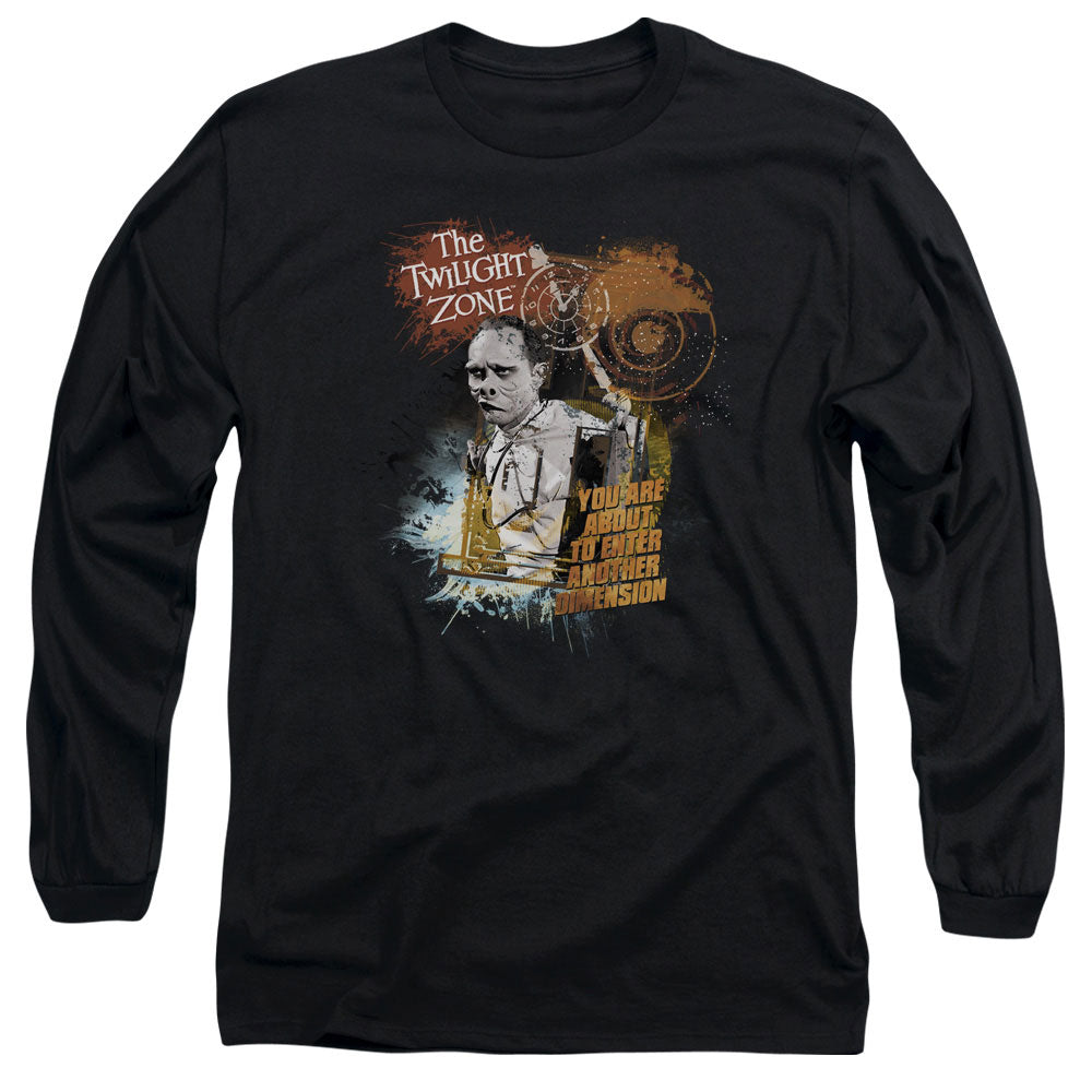Twilight Zone Enter At Own Risk Mens Long Sleeve Shirt Black Officially Licensed