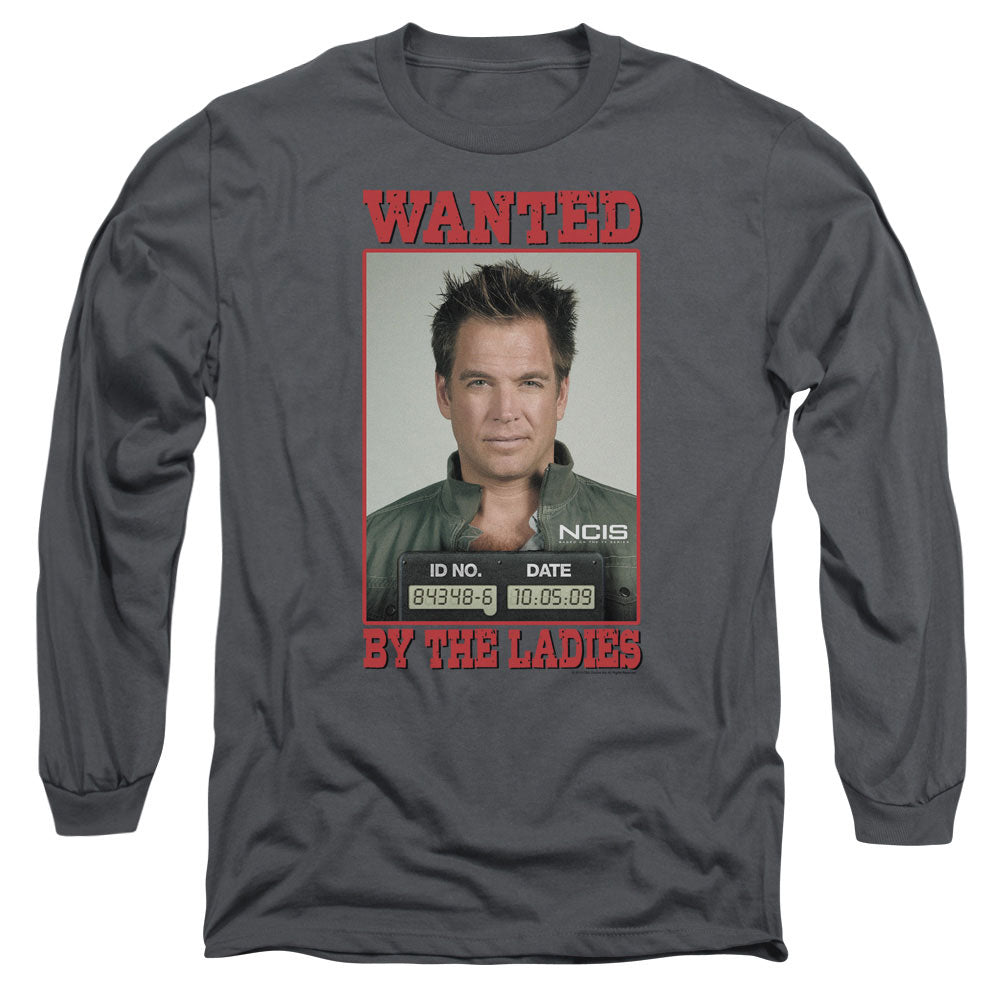 Ncis Wanted Mens Long Sleeve Shirt Charcoal Officially Licensed