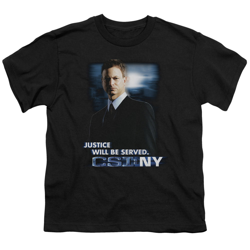 Csi:ny Justice Served Kids Youth T Shirt Black Officially Licensed