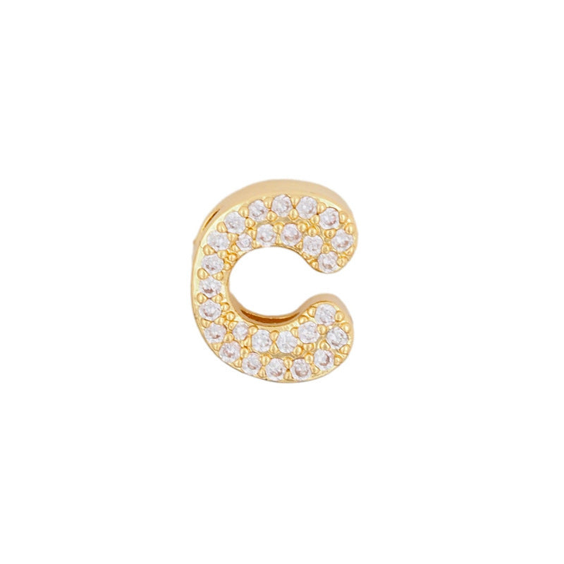 Fashion English 26 letter single pendant gold DIY bracelet necklace accessories