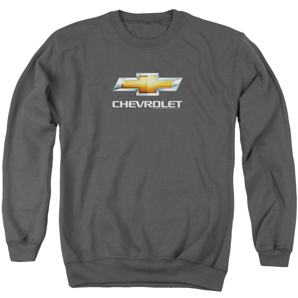 Chevrolets Chevy Bowtie Stacked Mens Crewneck Sweatshirt Charcoal Officially Licensed