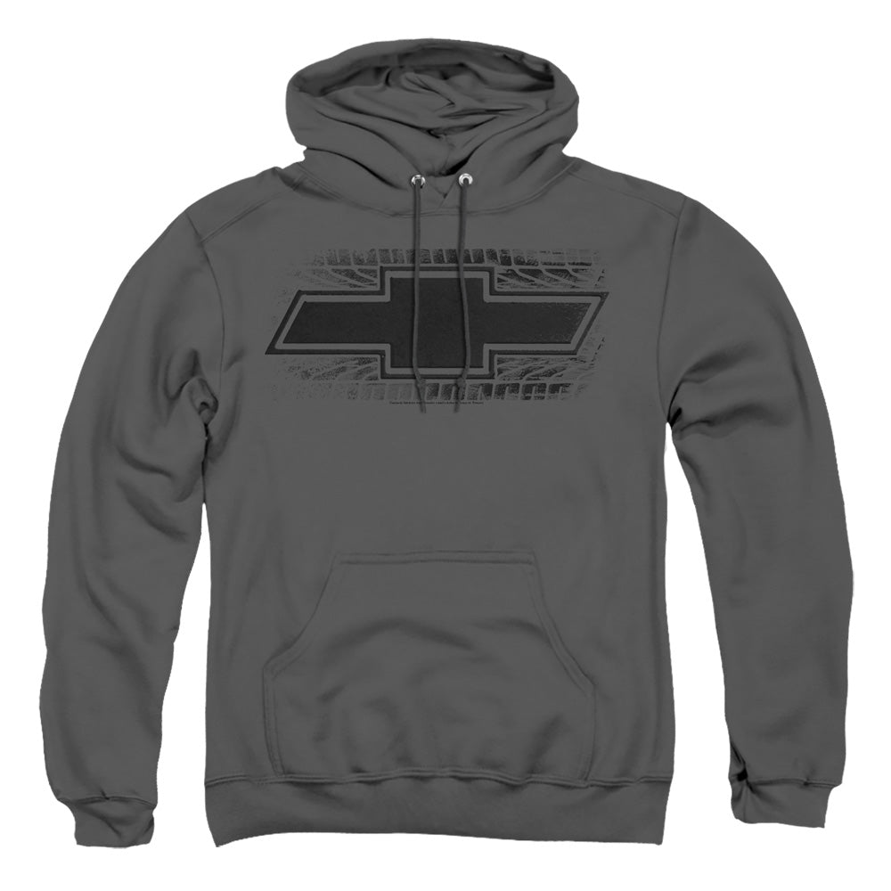 Chevrolet Bowtie Burnout Mens Hoodie Charcoal Officially Licensed