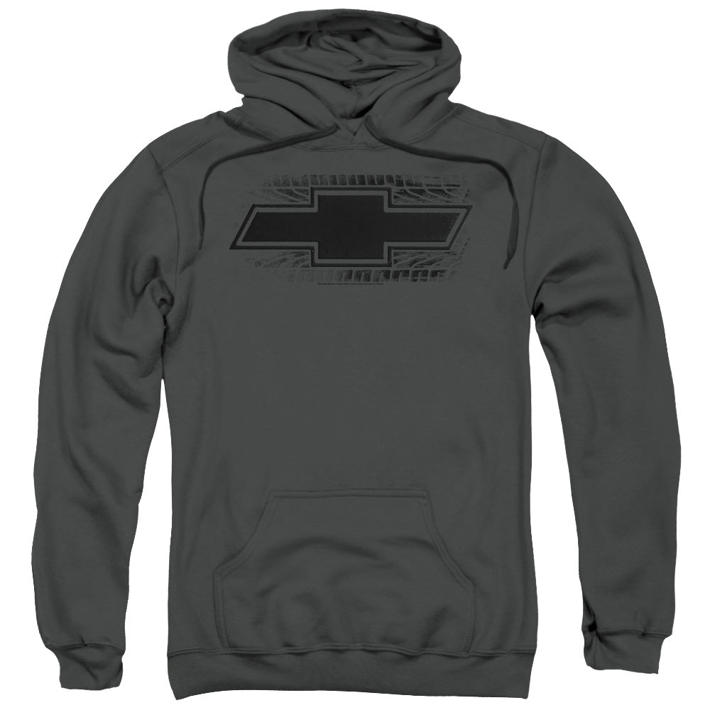 Chevrolet Bowtie Burnout Mens Hoodie Charcoal Officially Licensed