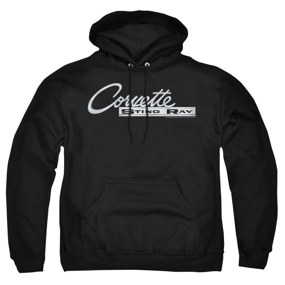 Chevrolet Chrome Stingray Logo Mens Hoodie Black Officially Licensed
