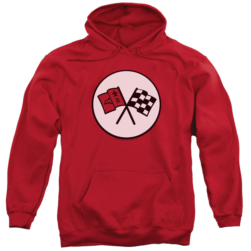 Chevrolet 2Nd Gen Vette Logo Mens Hoodie Red Officially Licensed