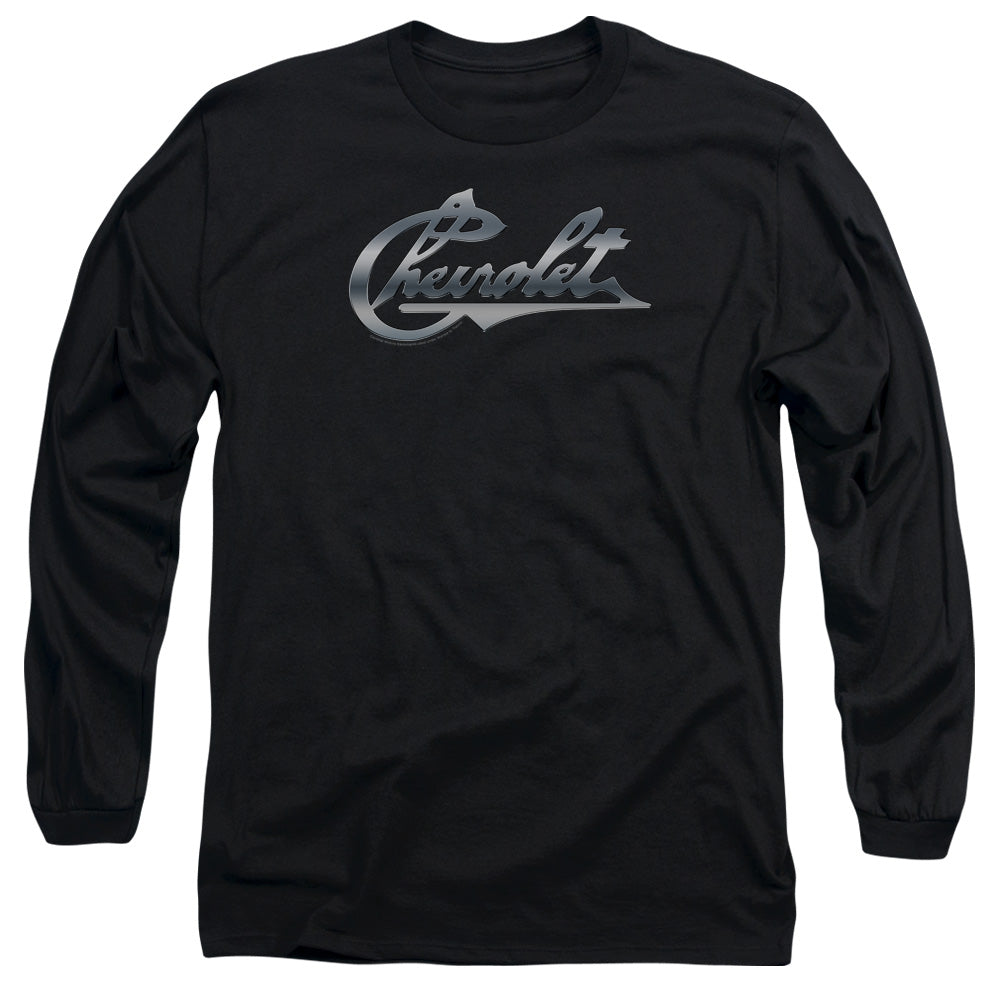 Chevrolet Chrome Vintage Chevy Bowtie Mens Long Sleeve Shirt Black Officially Licensed Officially Licensed