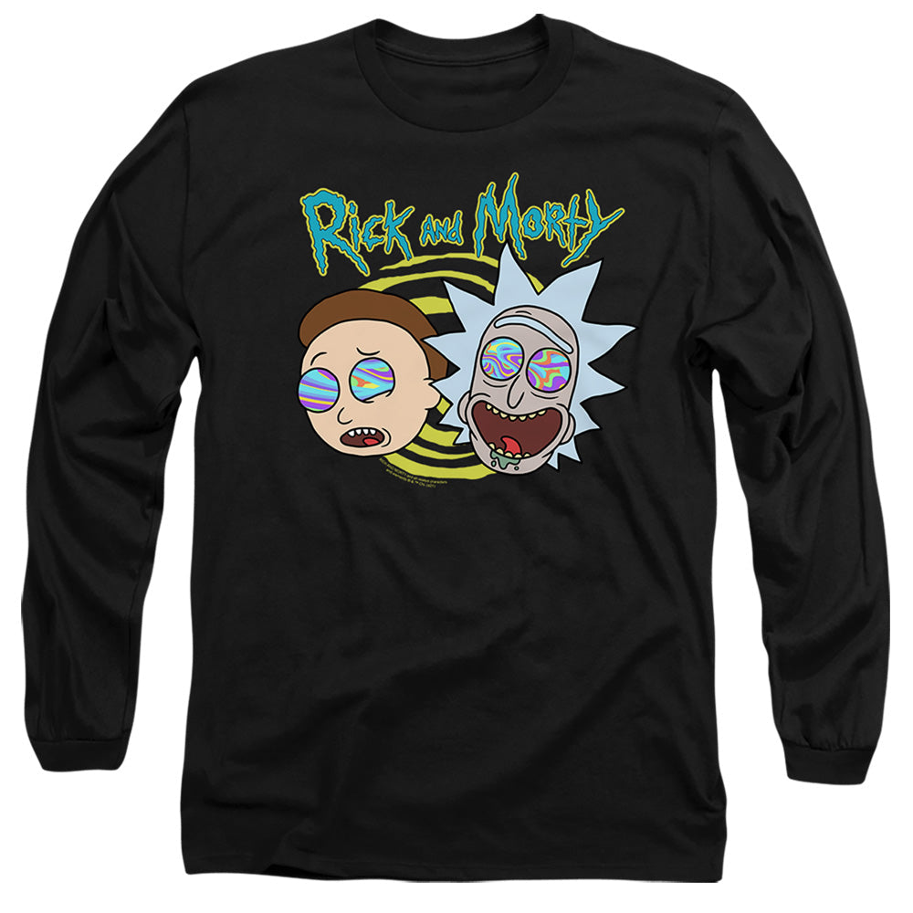 Rick And Morty Blown Minds Mens Long Sleeve Shirt Black Officially Licensed