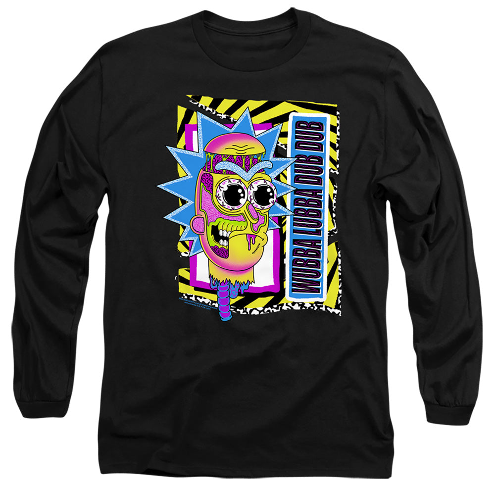 Rick And Morty Wubba Lubba Dub Dub Mens Long Sleeve Shirt Black Officially Licensed