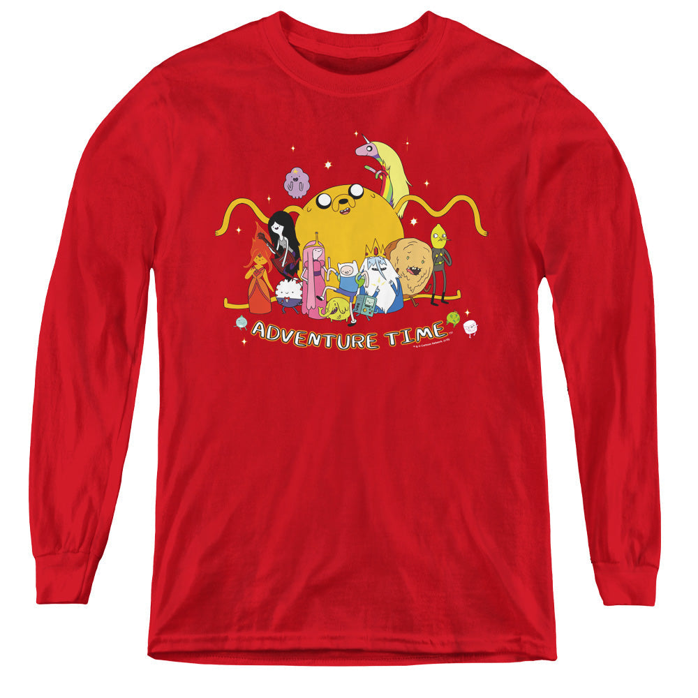 Adventure Time Outstretched Long Sleeve Kids Youth T Shirt Red Officially Licensed