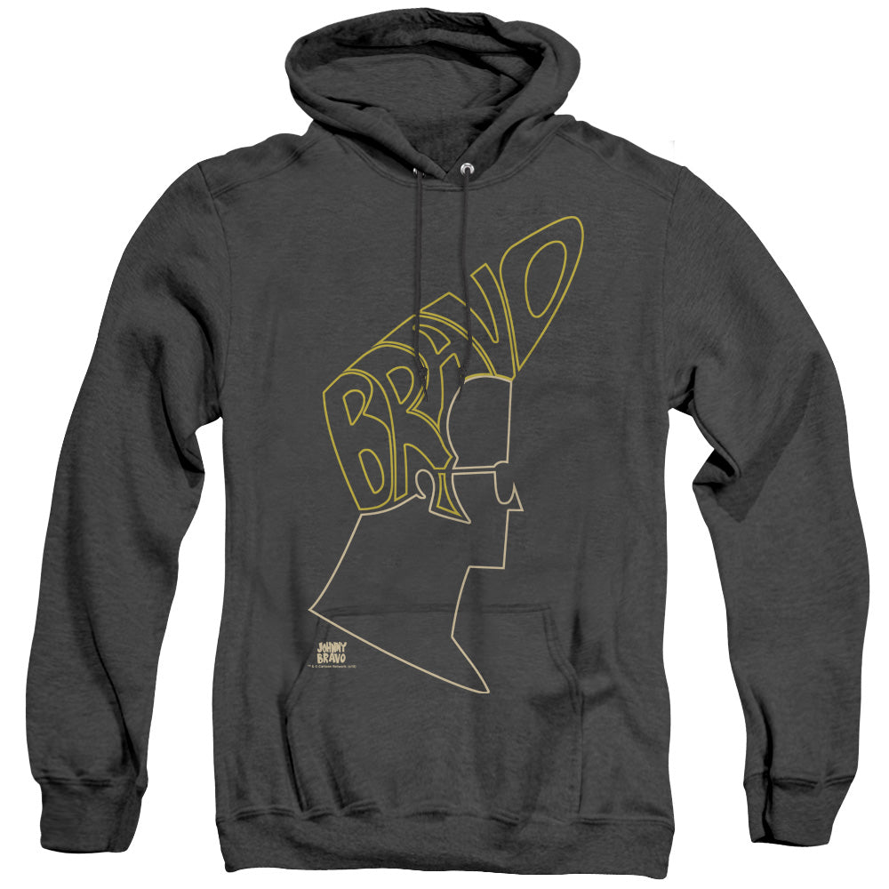 Johnny Bravo Bravo Hair Heather Mens Hoodie Black Officially Licensed