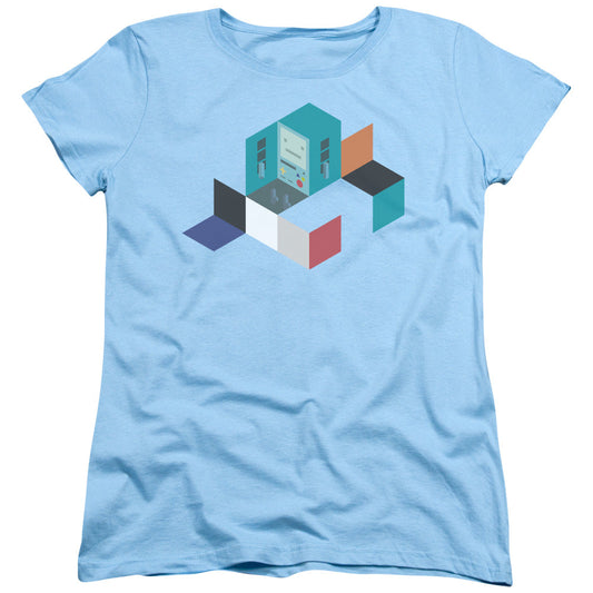 Adventure Time Bmo Blocks Womens T Shirt Light Blue Officially Licensed