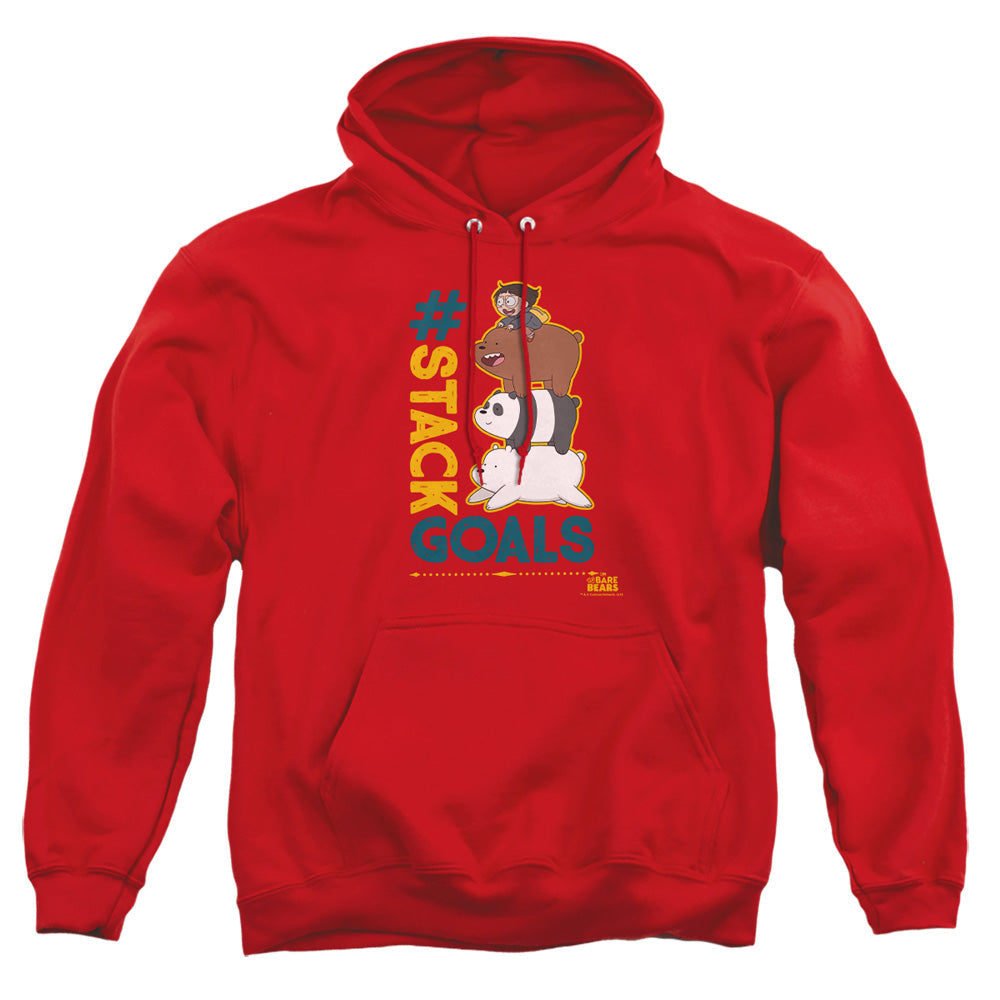 We Bare Bears Stack Goals Mens Hoodie Red Officially Licensed