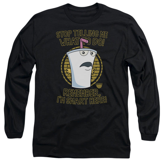 Aqua Teen Hunger Force Stop Mens Long Sleeve Shirt Black Officially Licensed