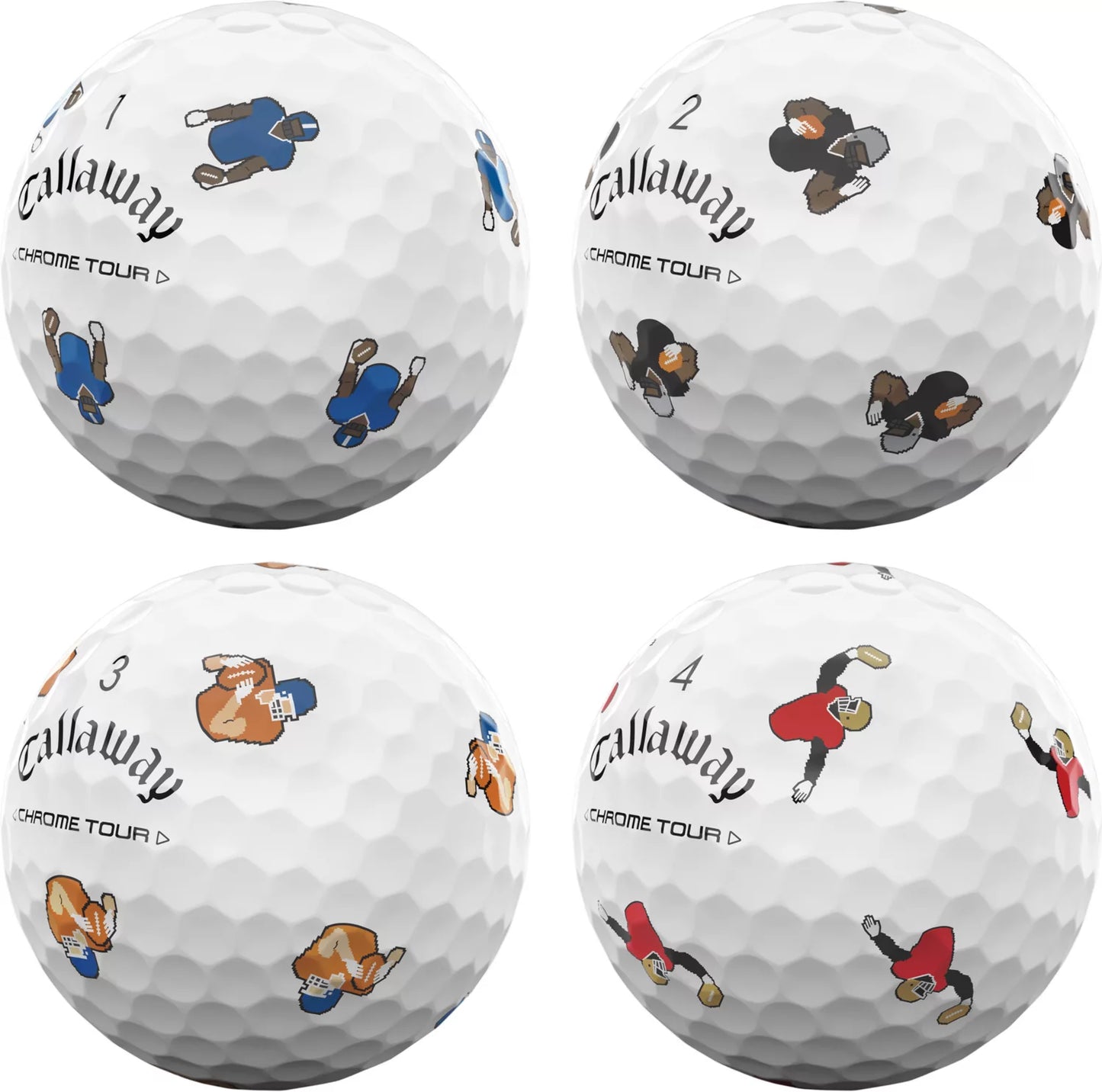 Callaway 2024 Chrome Tour Retro Football Truvis Golf Balls